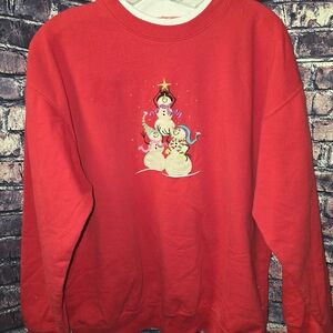 Cheerful Red Snowman Sweatshirt